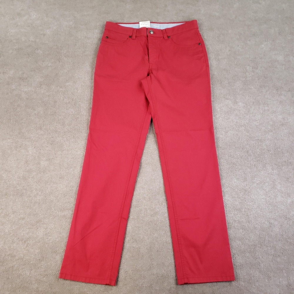 Hiltl Pants Mens 31x30 (EU 46) Red Classic‎ Fit Chino Nobile Stretch Trousers